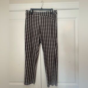 Chico's Black and White Houndstooth Straight Leg Pants